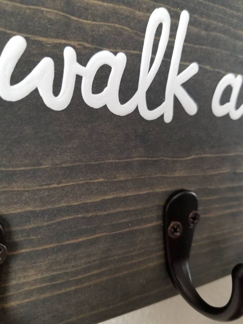 Never Walk Alone Wood Sign With Hooks Dog Leash Hook Leash Etsy UK
