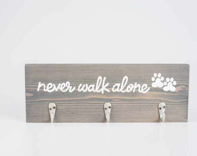 Never Walk Alone Dog Leash Holder, Leash Hanger, Dog Organizer, New