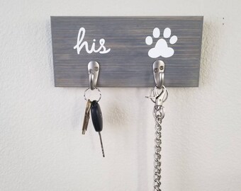 Dog Dad Gift, Dog Dad Key and Leash Holder, Father's Day Gift, Key and Leash Hanger, Key and Leash Hooks, Gift From Dog