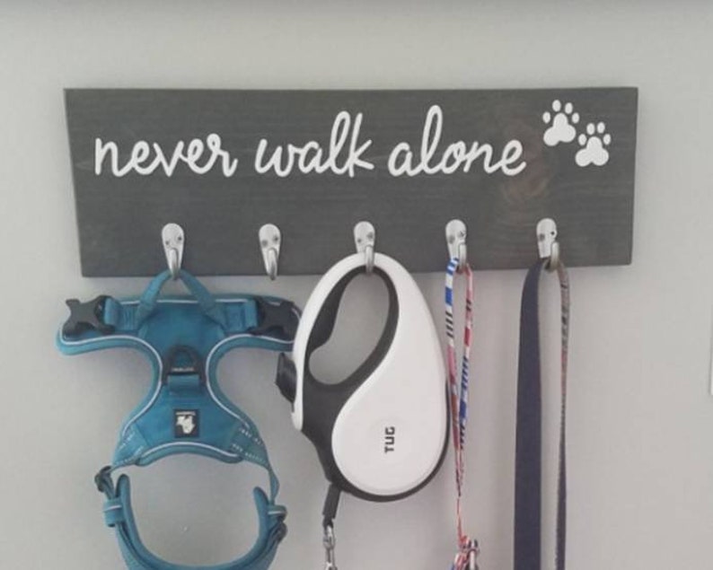Dog Leash Hooks Key Holder Never Walk Alone New Puppy Gift Etsy Australia