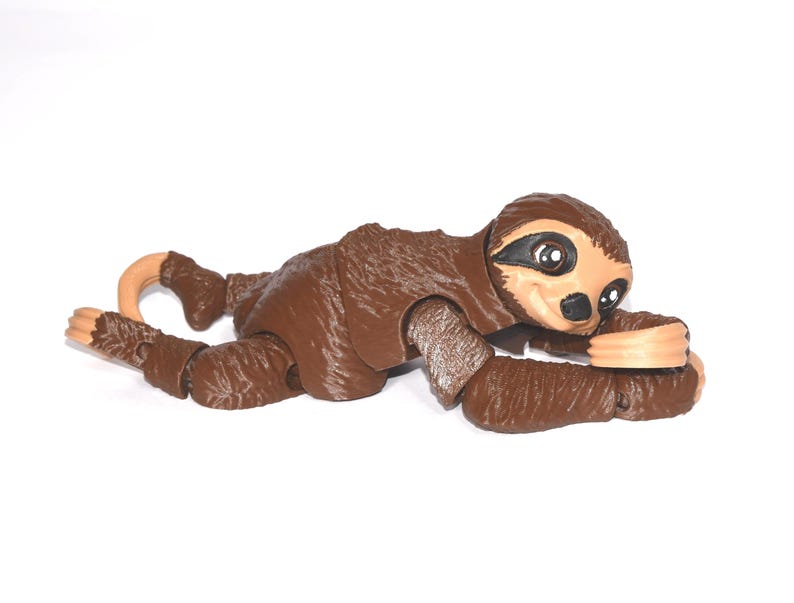 3D Printed Sloth With Tree – Cute Hanging Sloth Figurine, Animal Tree ...