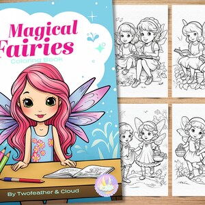Fairy Coloring Pages PDF, Printable Fairy Coloring Book for Kids Teens ...