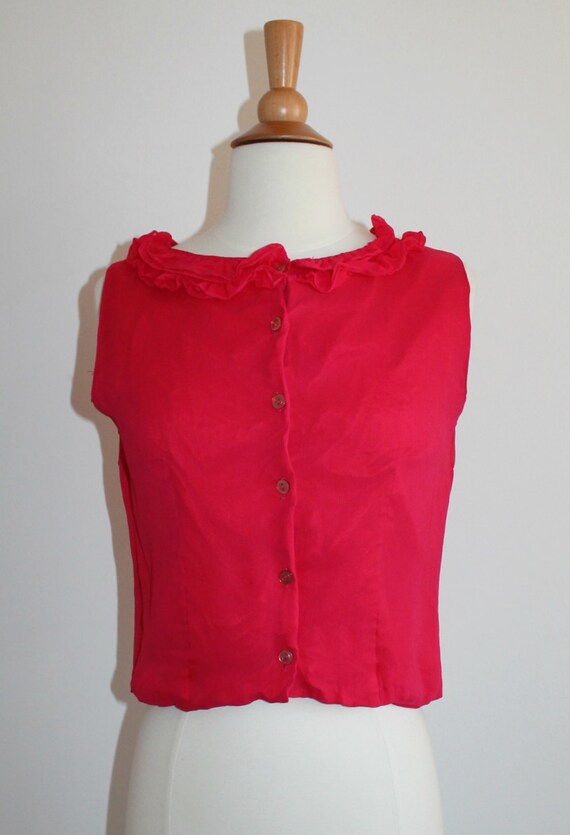 fuchsia ruffle top