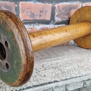 Bobine de fil ancienne d'origine, bobine de métier à tisser, en bois, 35 cm, Angleterre, années 1920-1950