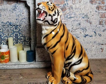Vintage Ceramic Porcelain Tiger Figurine – 12