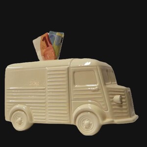 Cofrinho exclusivo Citroën HY Type H em cerâmica branca creme, feito sob medida na Itália.