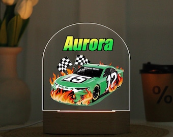Racing Car Light For Kids Room, Nursery Night Light, Personalized Name Night Light, Boys Night Light, Gift For Kids, Baby Shower Gift