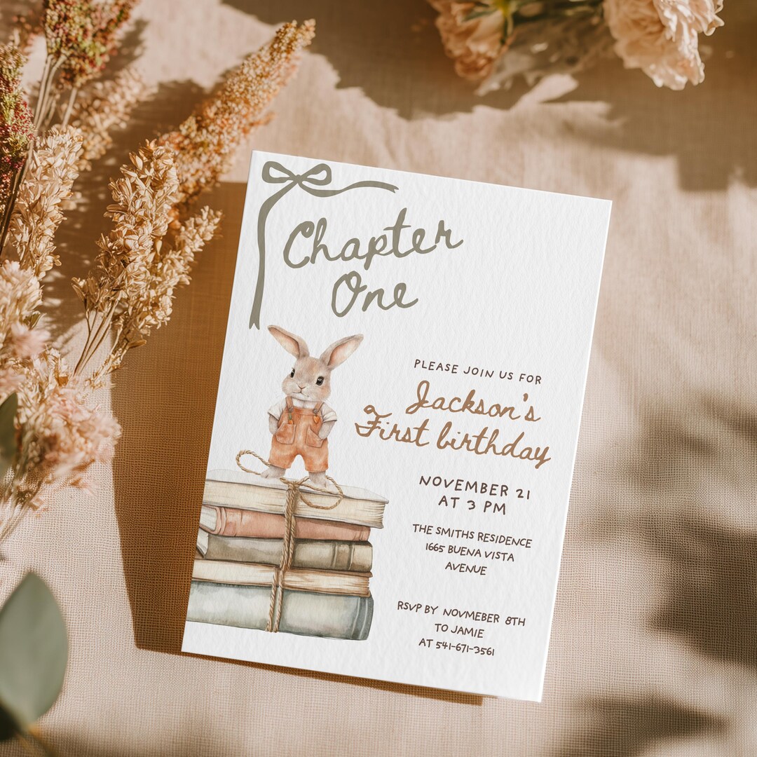 Editable Chapter One Birthday Invitation, Storybook First Chapter ...