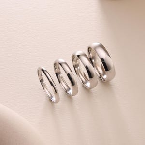 10K White Gold Dome Wedding Band – Solid Gold Comfort Fit Ring – 2mm 3mm 4mm 5mm – Unisex Polished Gold Band – Free Personalized Engraving
