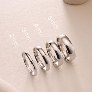 14K White Gold Filled Dome Wedding Band - 2mm, 3mm, 4mm, 5mm Domed Rings, Polished Classic Rings with Free Engraved