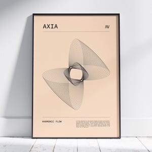 Stampa artistica simbolica minimalista Flusso armonico Decorazione murale beige nera