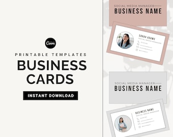 Printable Business Cards | Instant Download | Canva Template | Freelancer | Business Owner