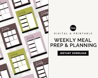 Weekly Meal Planner: Customizable Canva Template (Digital Download)