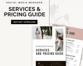 Guía de servicios y precios: Plantilla de Canva para freelancers