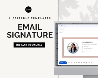 Email Signature | Gmail Signature | Instant Download | Canva Template | Freelancer | Business Owner