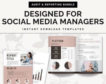 Social Media Audit & Client Report Canva Template Bundle (Digital Download)