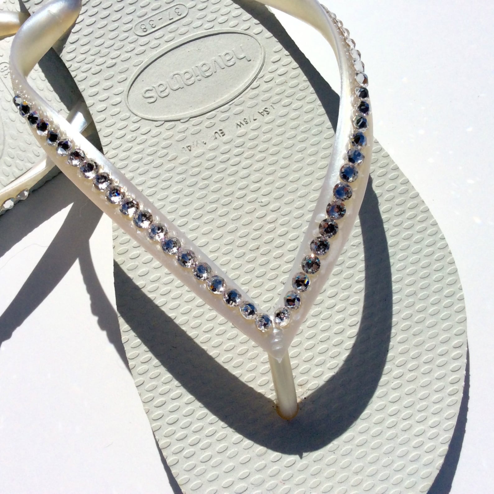 Swarovski Crystal Havaiana Bridal Flip Flops Wedding Sandals Etsy
