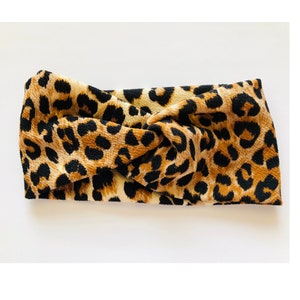 Front Knotted Twist Headband Women Yoga Headband / Animal Print /Boho Headbands / Cotton Jersey Knit Headbands