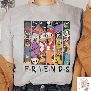 Horror Disney Characters Shirt, Mickey and Friends Halloween Shirt, Halloween Horror T Shirt, Friend Matching Shirt, Scary Halloween Tee