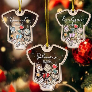 Baby&#39;s First Christmas Ornament 2025, Personalized Baby 1st Christmas Ornament, Baby Shower, Custom New Baby Gift, 4D Shake Babies Ornament