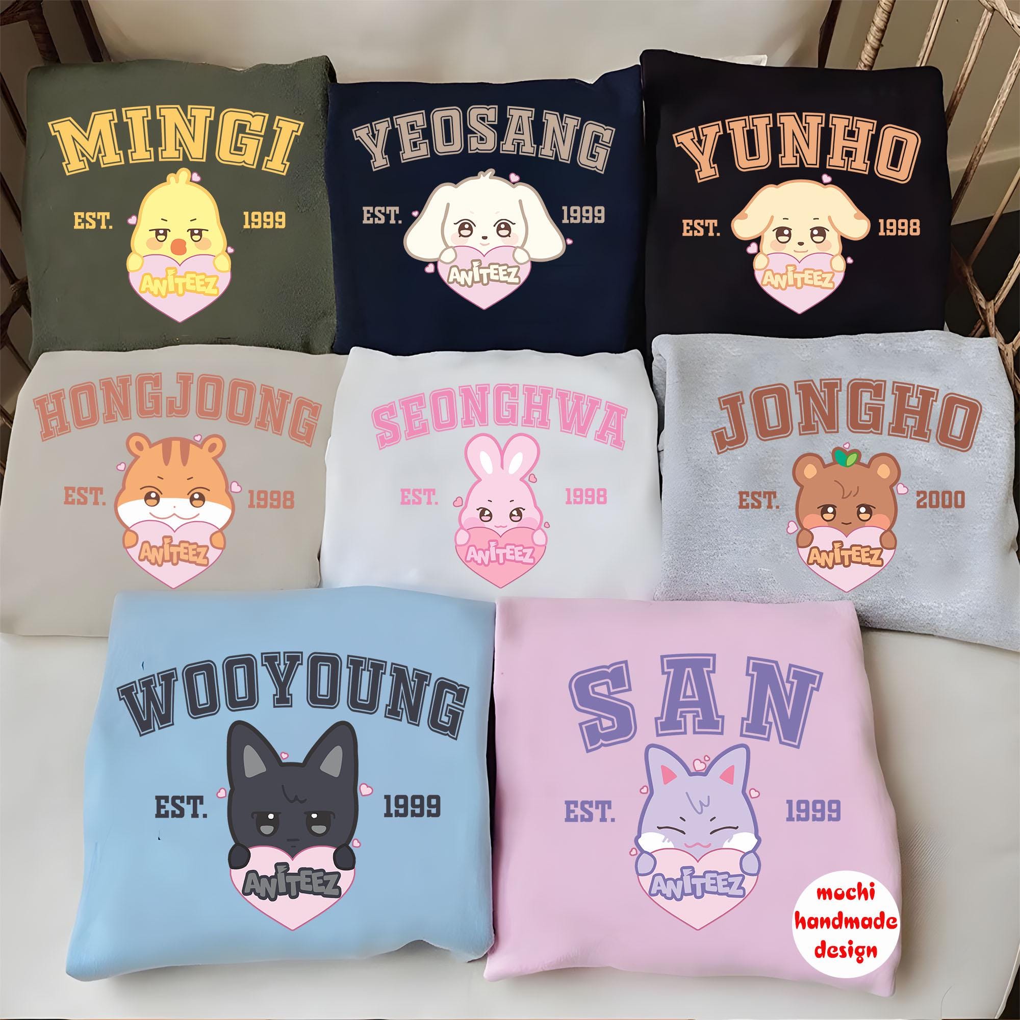 Ateez Members Aniteez T-shirt,K-pop Concert, Ateez The World Ep.Fin Will Album Jongho,Wooyoung, Mingi,San,Yeosang, Seonghwa, Yunho,Hongjoong