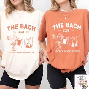 Magliette personalizzate per addio al nubilato in spiaggia, magliette personalizzate The Bach Club, gadget per addio al nubilato Bikinies And Martinis, maglietta &quot;Bride Trip&quot;
