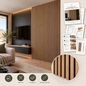 DIY Wood Slat Acoustic Panel Plans, Modern Wall Treatment (PDF)