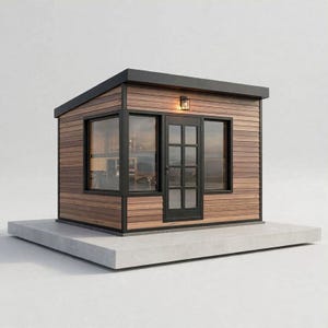Planos para caseta de oficina moderna – Planos para estudio de jardín de 10x12 (Descarga en PDF)