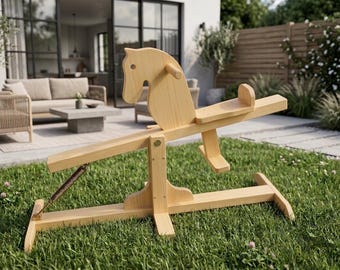 DIY Wooden Spring Rocking Horse Plans | 10-Step Woodworking Guide (PDF Download)