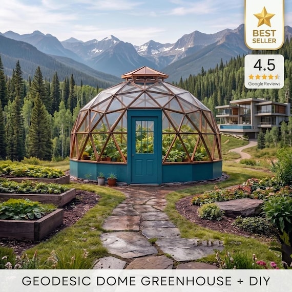 Geodesic Dome Greenhouse Plans | DIY Backyard Garden Build Guide | 16ft Wooden Dome PDF