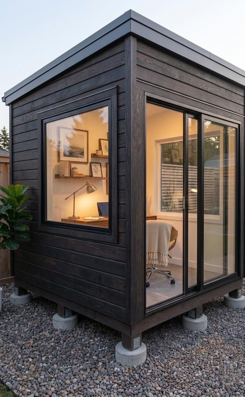 Modern Backyard Office Plans | Insulated Garden Studio Shed (PDF) - Etsy