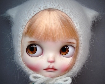 Blythe hat handmade Blythe doll hat knitted hat for blythe knit hat blythe accessories Hat with ears Blythe knitted outfit