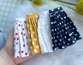 Blythe Midi Skirt for Azone Body, Licca, 1/6 BJD | Cotton Doll Clothes | Handmade print outfit with snap