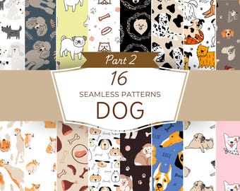 Dog Seamless Pattern | Cute Puppy Designs (Digital Download)