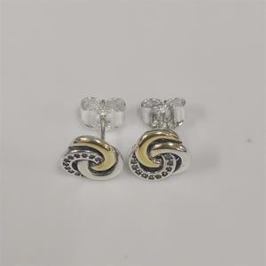 Pandora Sterling Silver Gold Earrings