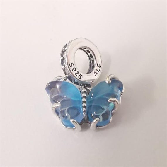 pandora blue murano glass butterfly dangle charm