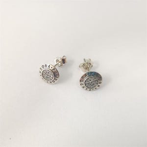 Sterling Silver Cz PANDORA Signature Stud Earring