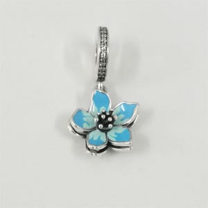 pandora blue blossom dangle charm