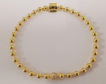 pandora golden beads & pavé bracelet