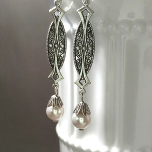 1920s Art Deco Earrings Art Deco Jewelry Bridal Handmade Earrings ...