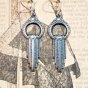 Silver Waterfall Art Deco Earrings - Flapper Jewelry - 1920s Earrings - Reproduction Jewelry - Vintage Style