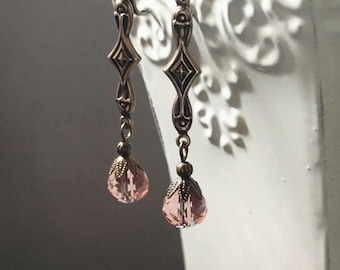 Lady Edith Earrings - Downton Abbey Style Jewelry - Art Nouveau Earrings - Dainty Earrings - 1920s Wedding - Womens Jewelry