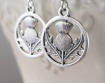 Scottish Thistle Earrings - Tudor Jewelry - Medieval Earrings - Historical Jewelry - Scottish Thistle Gift - Victorian Reproduction
