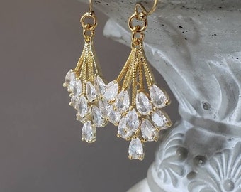 Chandelier Art Deco Earrings - Great Gatsby Wedding - Reproduction Art Deco Jewelry - Rococo Earrings - Marie Antoinette Jewelry