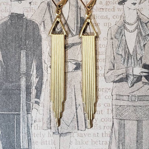Simple Everyday Art Deco Earrings - 1920s Art Deco Earrings - 1920s Earrings - Flapper Jewelry - Vintage Style - 1920s Bride