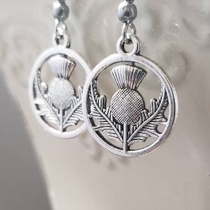 Scottish Thistle Earrings - Tudor Jewelry - Medieval Earrings - Historical Jewelry - Scottish Thistle Gift - Victorian Reproduction