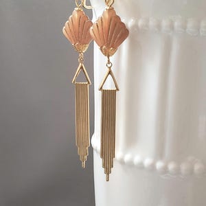 Boucles d'oreilles art déco en verre tchèque - bijoux art déco - clapet des années 1920 - boucles d'oreilles art nouveau - bijoux art nouveau - style vintage