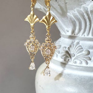 Gold Rococo Earrings 18th Century Jewelry Jane Austen - Etsy