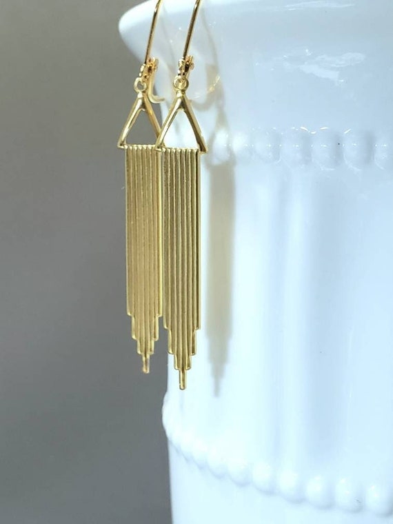 Simple Everyday Art Deco Earrings - 1920s Art Deco Earrings - 1920s Earrings - Flapper Jewelry - Vintage Style - 1920s Bride