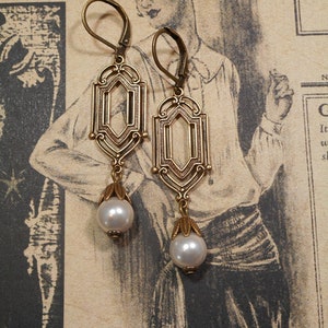Bridal Art Deco Earrings - Art Deco Jewelry - Bridal Handmade Earrings - 1920s Jewelry - Great Gatsby Wedding - Vintage Style
